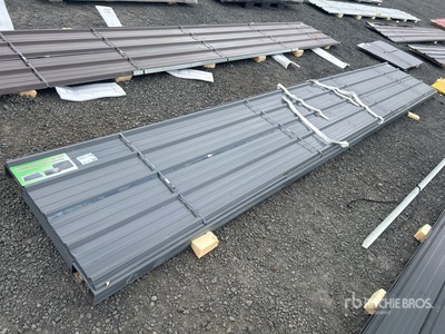 Quantity of (20) 3 ft x 20 ft Grey Metal Roof Panels (Unused)