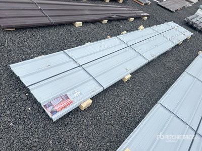 Quantity of (20) 3 ft x 20 ft White Metal Roof Panels (Unused)