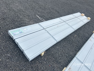 Quantity of (70) 3 ft x 16 ft White Metal Roof Panels (Unused)