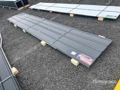 Quantity of (30) 16'L x 3'W Grey Metal Roof Panels (Unused)