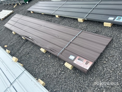 Quantity of (30) 16'L x 3'W Brown Metal Roof Panels (Unused)