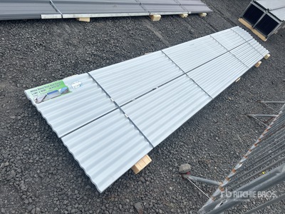 Quantity of (30) 16'L x 3'W White Metal Roof Panels (Unused)