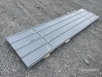 Quantity of (70) 12'L x 3'W Grey Metal Roof Panels (Unused)