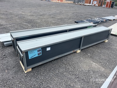 Quantity of (30) 12 ft x 17.7 in Grey Metal Roof Panels (Unused)