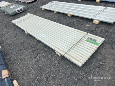 Quantity of (30) 12 ft x 3 ft Clear Corrugated Polycarbonate Roof Panel (Unused)
