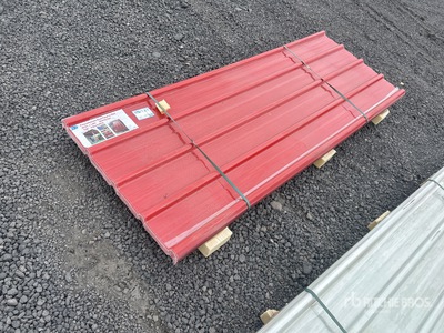 Quantity of (30) 8 ft x 3 ft Red Polycarbonate Roof Panel (Unused)