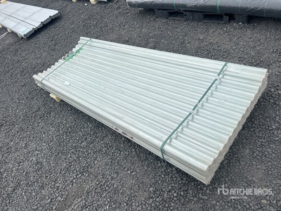 Quantity of (100) 8'L x 3'W Clear Corrugated Polycarbonate Roof Panel (Unused)