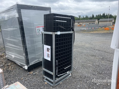Quantity of (80) 6 Gauge Black Metal Rail Panel (Unused)