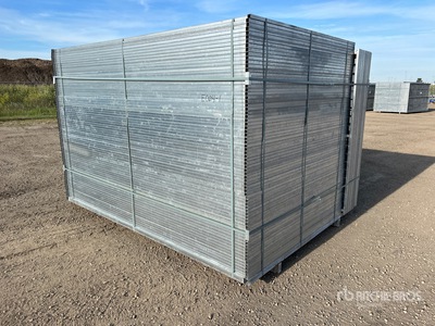 Quantity of (90) 10 ft x 6 ft Galvanized Temporary Galvanized Clôture de site (Unused)
