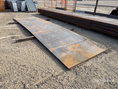 Quantity of (4) 19 ft 9 in x 5 ft x ¼ in Steel Checker Plate (Unused)