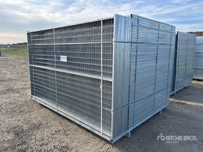 Quantity of (90) 10 ft x 6 ft Galvanized Temporary Galvanized Clôture de site (Unused)