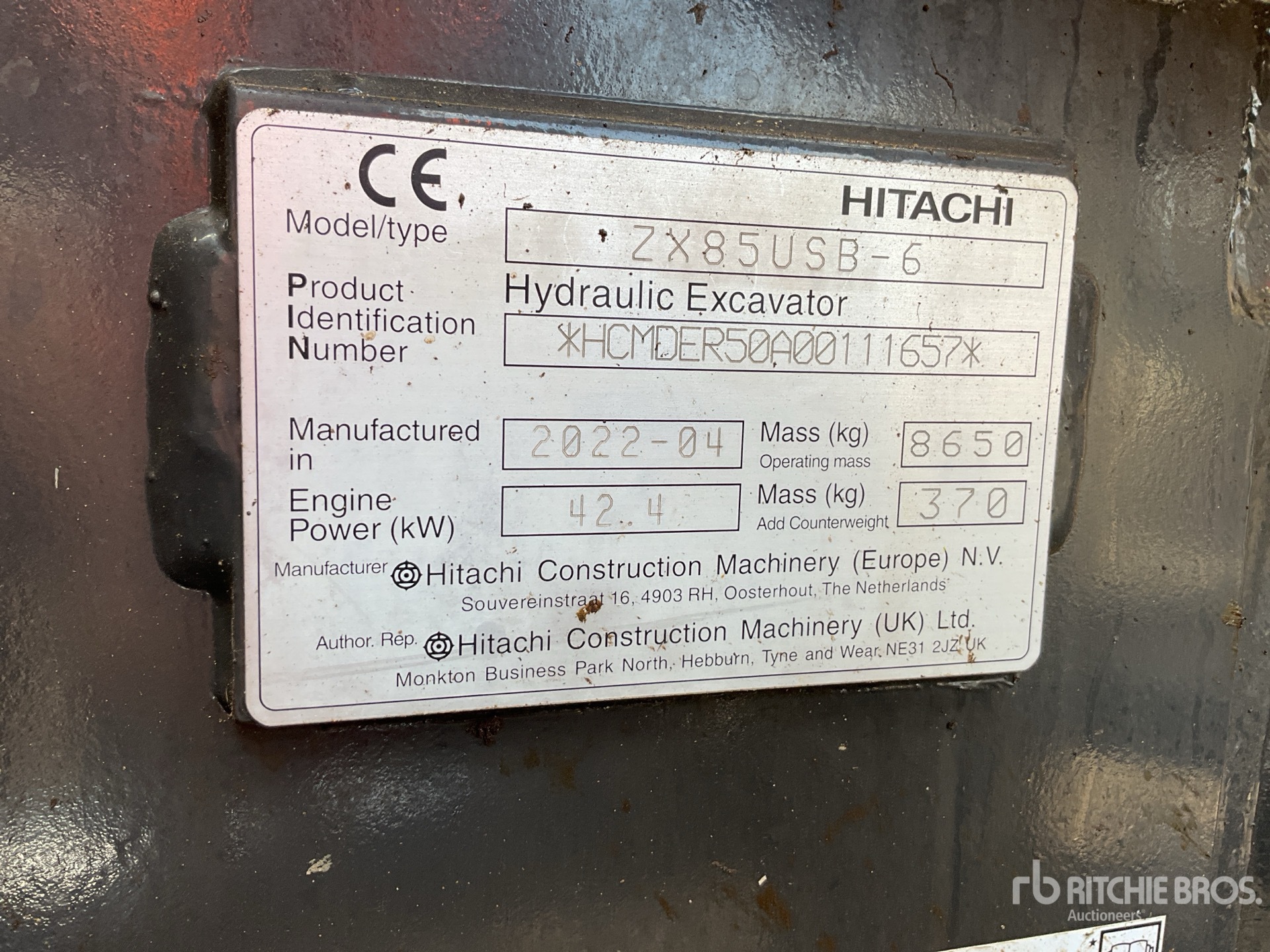 2022 Hitachi ZX85USB-6 Tracked Excavator