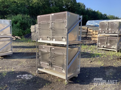 Lab Products 4-Unit Stainless Steel Animal Cage Enclosure
