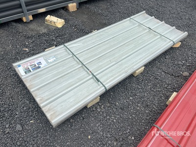 Quantity of (30) 35 in x 8 ft Clear Polycarbonate Roof Panel (Unused)