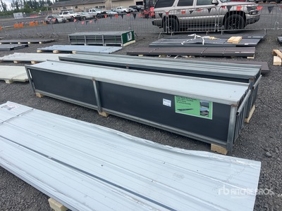 Quantity of (30) 12 ft x 17.7 in Grey Metal Roof Panels (Unused)