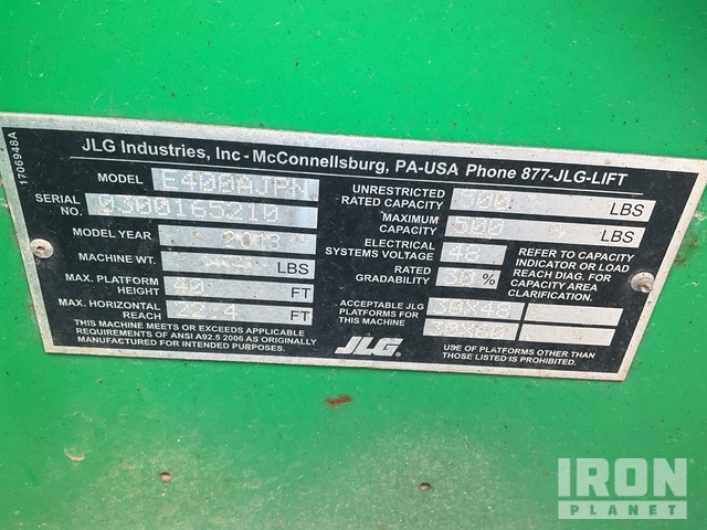 ELEVADOR ARTICULADO 2013 JLG E400AJP