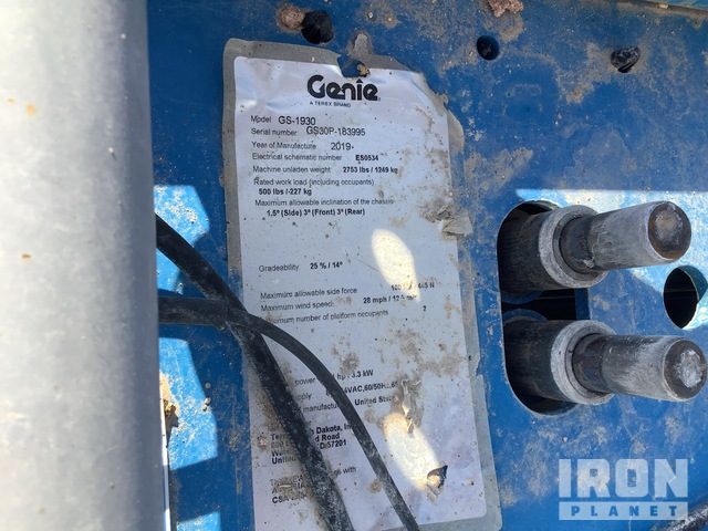 ELEVADOR TIJERA 2019 GENIE GS1930