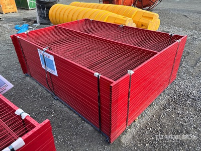Quantity of (30) 8 ft x 6 ft Powder Coated Site Fence (Unused)