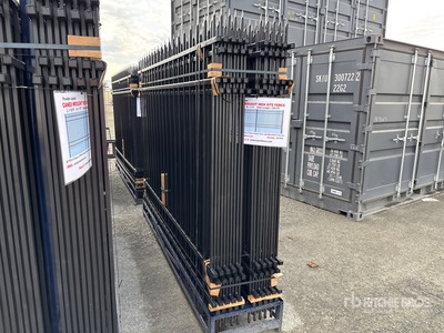 Quantity of (20) 10 ft x 7 ft Powder Coated Wrought Iron Schermen (Unused)
