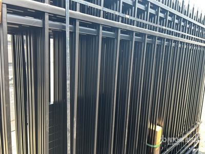 Quantity of (20) 7 ft x 10 ft Powder Coated Wrought Iron Fencing (Unused)