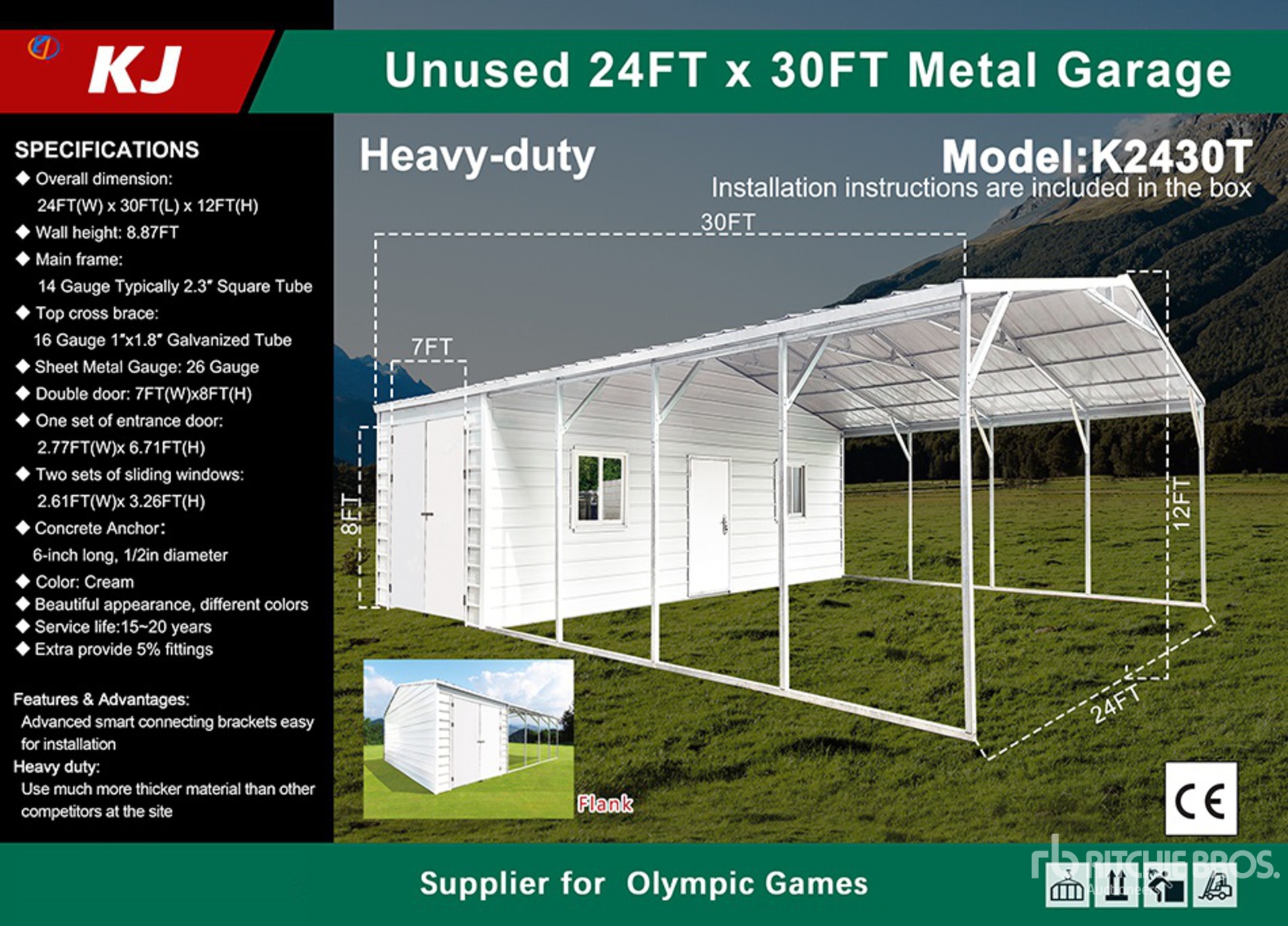 2025 KJ K2430T Metal Unterstand (Unused)