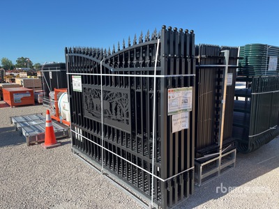 2025 KJ K0720-6 20 ft Wrought Iron Bi-Parting Driveway Gate (Unused)