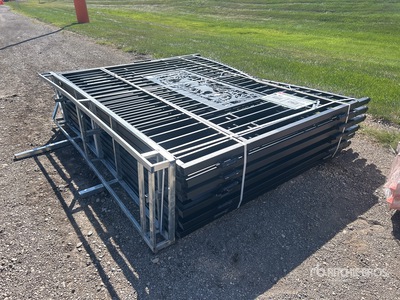 Quantity of (6) 2025 KJ K0720-6 20 ft x 7 ft Wrought Iron Bi-Parting Driveway Gate (Unused)