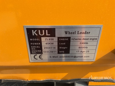 2025 KUL ZL936 Wiellader (Unused)