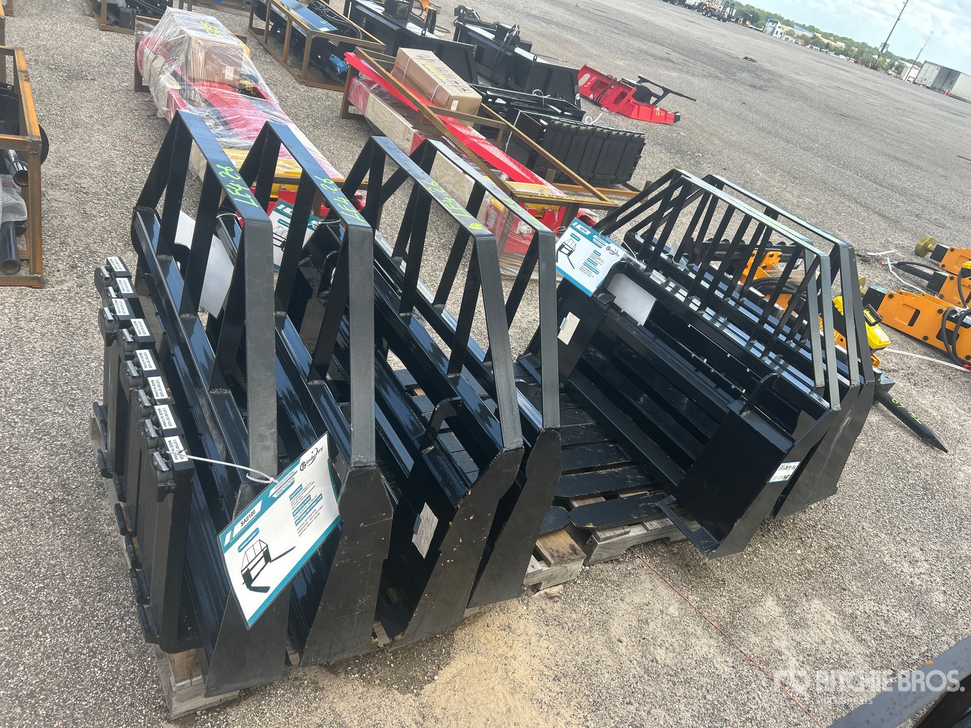 Quantity of (8) 2025 Mower King SA Skid Steer Forks (Unused)