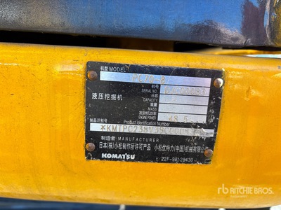 2010 Komatsu PC70-8 Pelle Hydraulique sur Chenilles