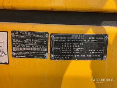 2020 Komatsu PC220-8N1 Excavadora de Cadenas
