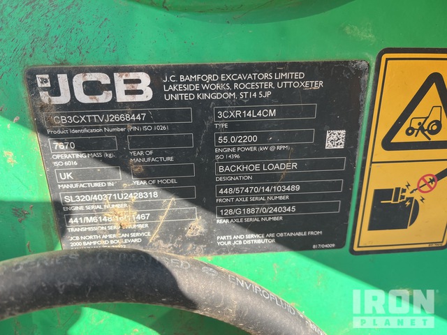 RETROEXCAVADORA 2018 JCB 3CX