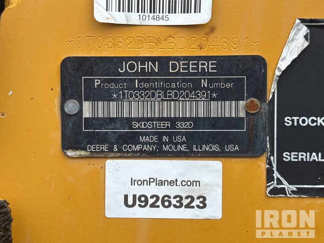 MINI CARGADOR SOBRE RUEDAS 2011 JOHN DEERE 332D