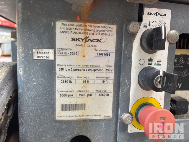 ELEVADOR TIJERA 2014 SKYJACK SJIII3219