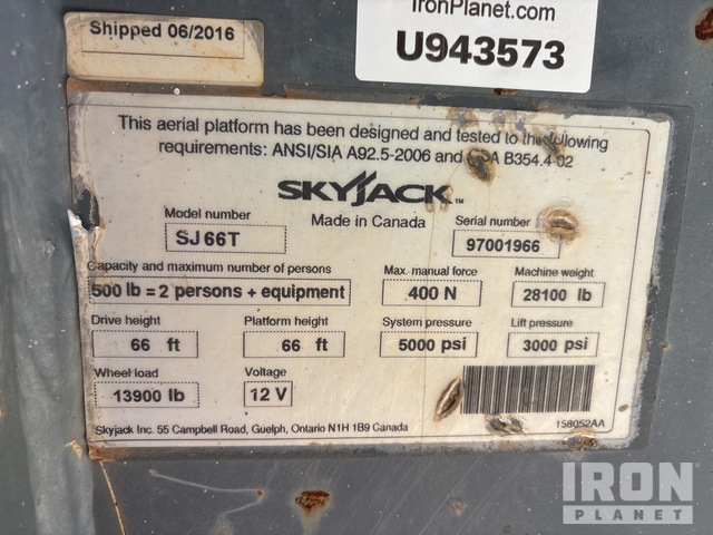 ELEVADOR TELESCóPICO 2016 SKYJACK 4WD SJ66T
