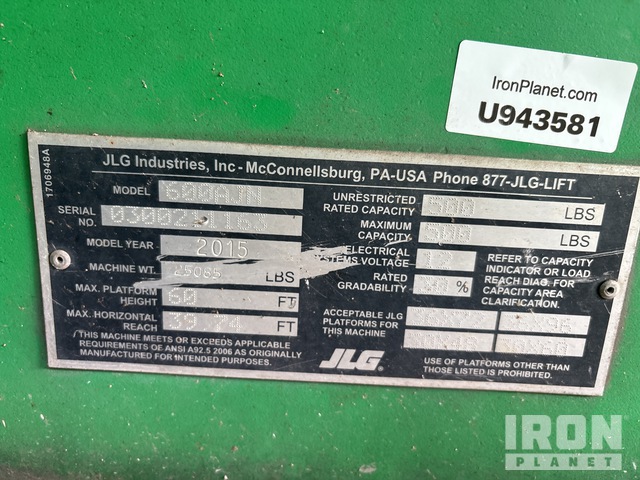 ELEVADOR ARTICULADO 2015 JLG 600AJN