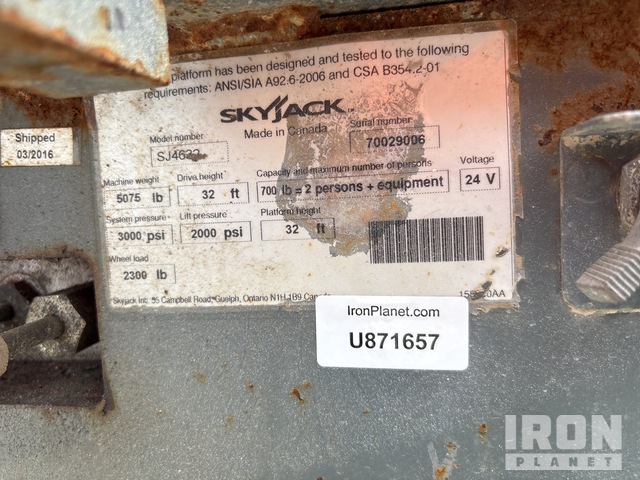ELEVADOR TIJERA 2016 SKYJACK SJIII4632