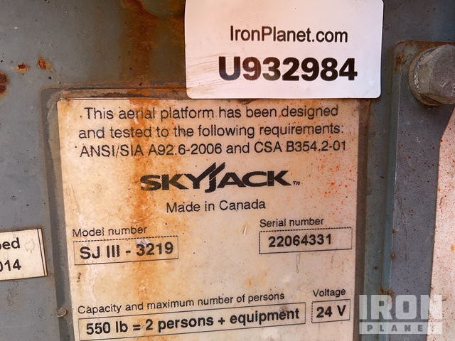 ELEVADOR TIJERA 2014 SKYJACK SJIII3219