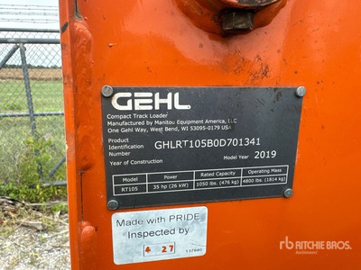 2019 Gehl RT135 Compact Track Loader