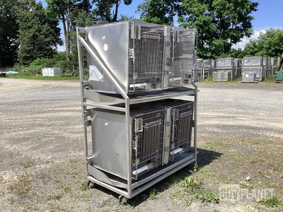 Lab Products 4-Unit Stainless Steel Animal Cage Enclosure