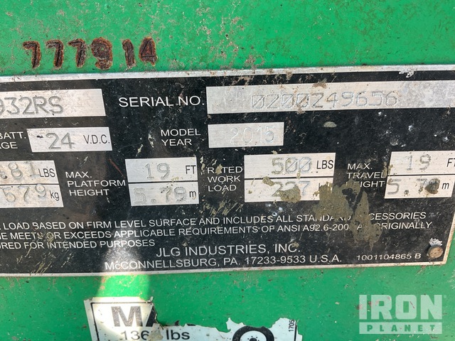 ELEVADOR TIJERA 2015 JLG 1932RS
