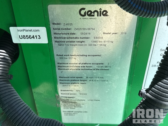 ELEVADOR ARTICULADO 2016 GENIE 4WD Z4525