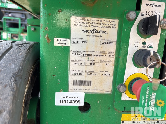 ELEVADOR TIJERA 2015 SKYJACK SJIII3219