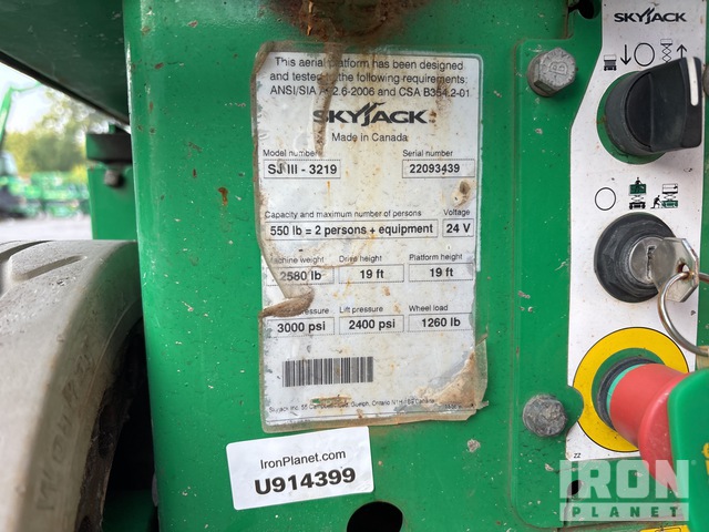 ELEVADOR TIJERA 2016 SKYJACK SJIII3219