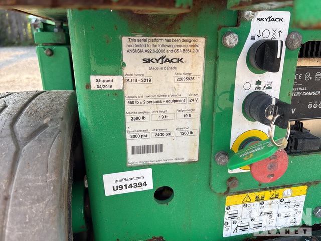 ELEVADOR TIJERA 2016 SKYJACK SJIII3219