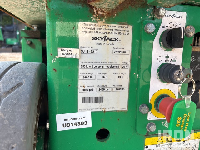ELEVADOR TIJERA 2016 SKYJACK SJIII3219