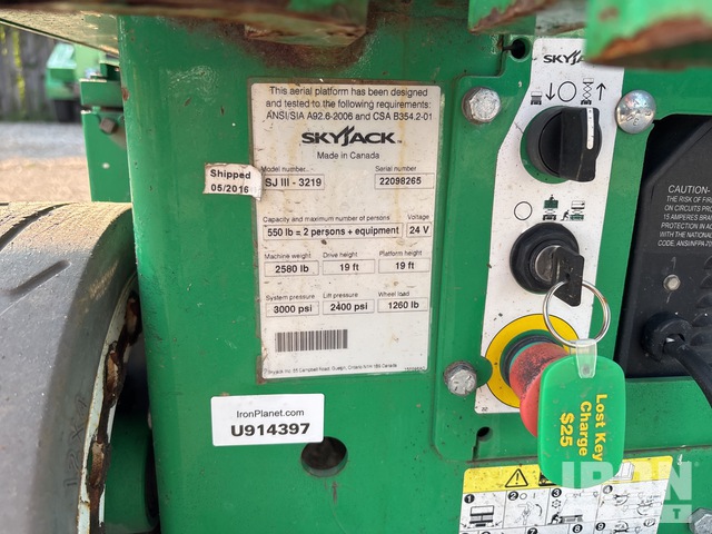 ELEVADOR TIJERA 2016 SKYJACK SJIII3219