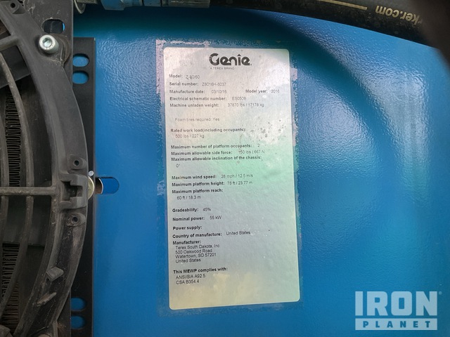 ELEVADOR ARTICULADO 2016 GENIE 4WD Z8060