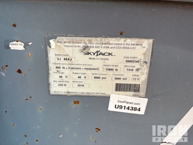 ELEVADOR ARTICULADO 2018 SKYJACK 4WD SJ46AJ