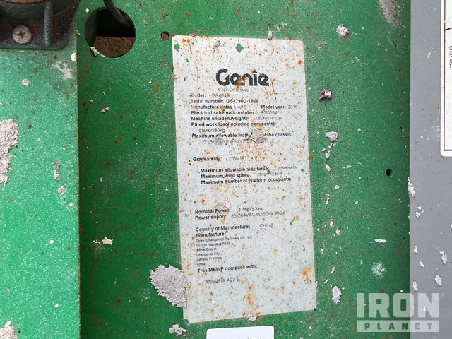 ELEVADOR TIJERA 2016 GENIE GS4047